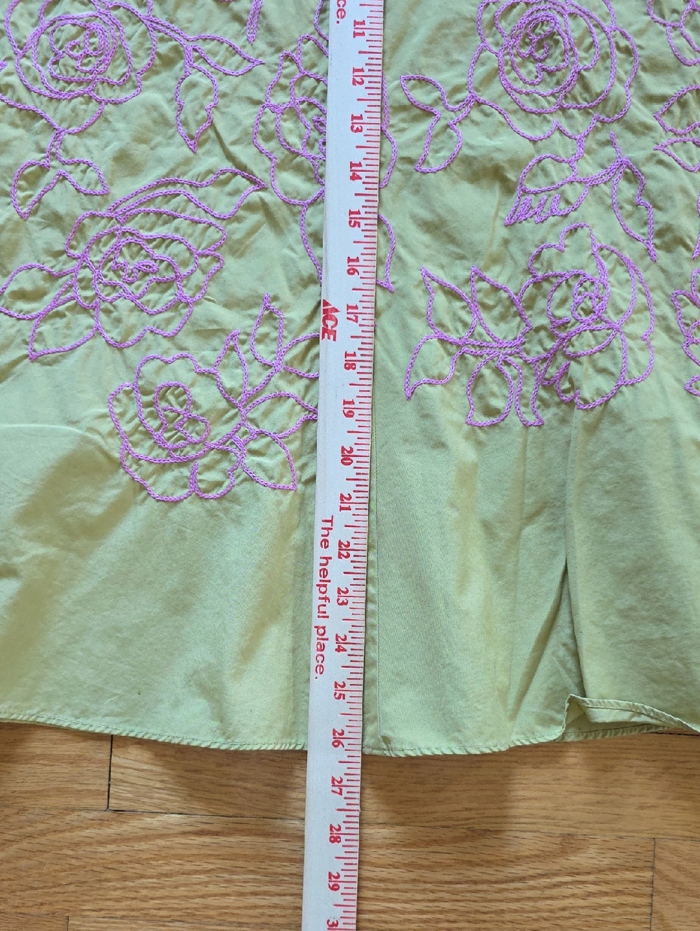 J. Jill A-Line Skirt Womens Size 8 Y2k Vintage Boho Fairy Green Pink Embroidery - Picture 7 of 10